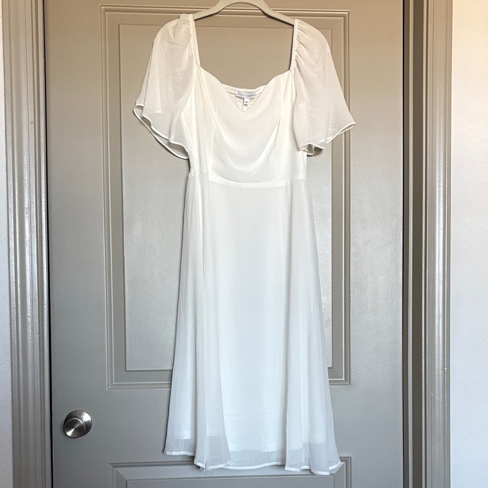 Baltic Born White Colette Sweetheart Midi Dress